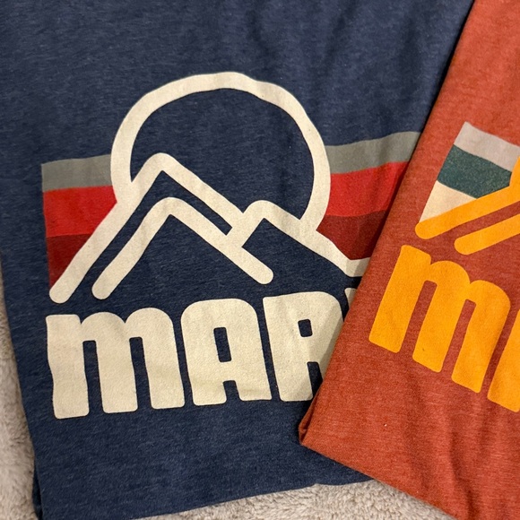 Marmot Mens Tees - Navy and Rust with Graphic Design - Picture 3 of 5